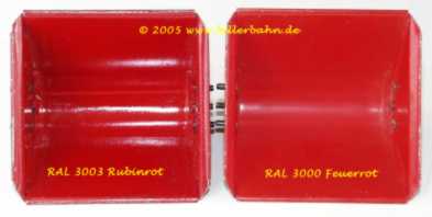 two different reds: RAL 300 and RAL 3003